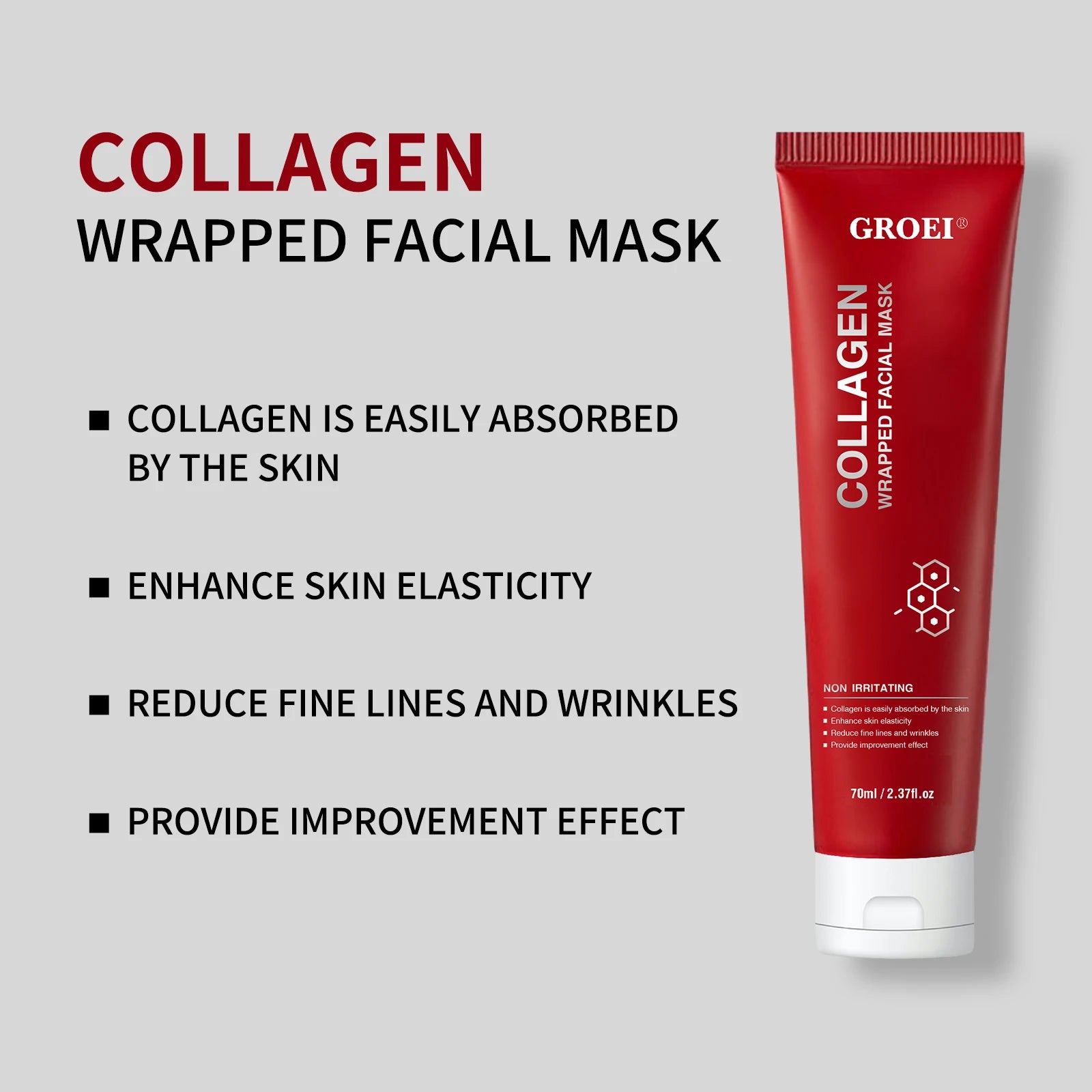 Korean Collagen Wrapping Peel Off Mask, Hydration & Anti-Wrinkle, Hydrolyzed Collagen Nourishment, Firming Skin