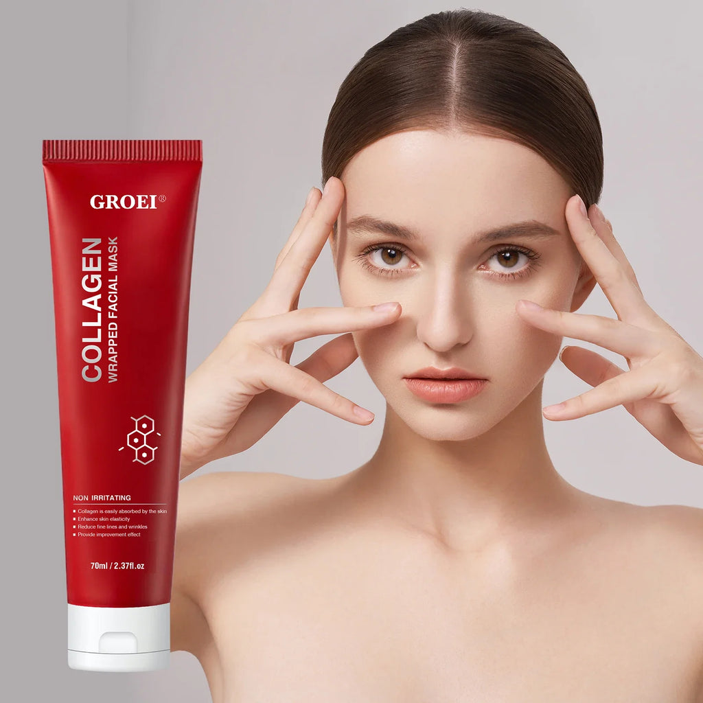 Korean Collagen Wrapping Peel Off Mask, Hydration & Anti-Wrinkle, Hydrolyzed Collagen Nourishment, Firming Skin